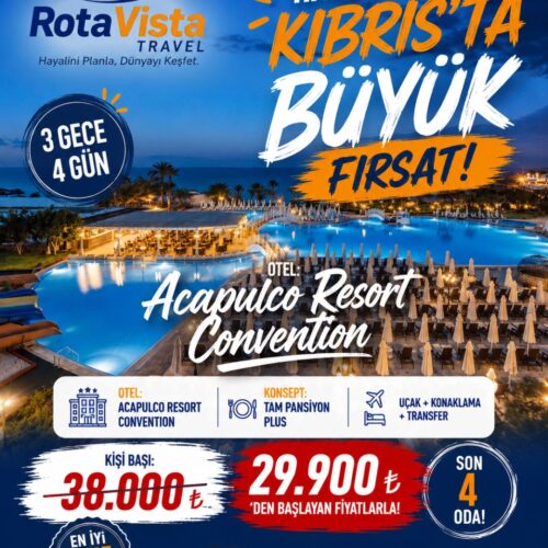 Son 4 Oda: Uçak ve Transfer Dahil Acapulco Resort Kıbrıs Tatili